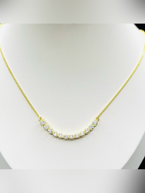 Moissanite Jewelry - MOISSANITE 18K YG 3 c.t.w Necklace VIDEO